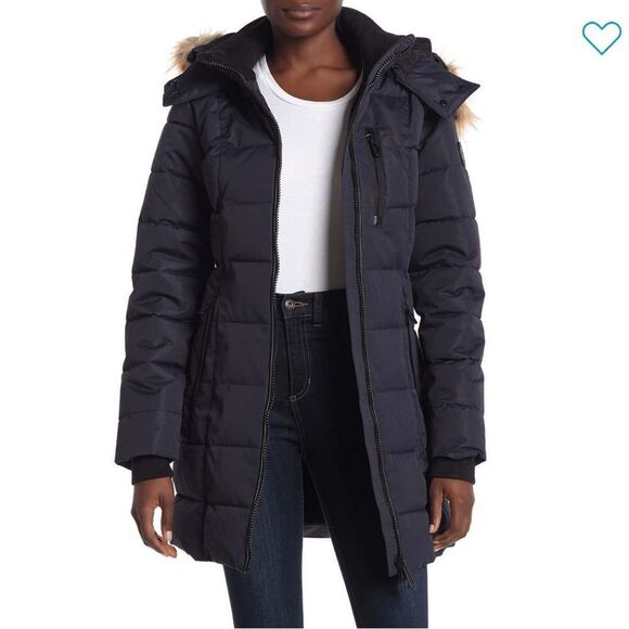 Noize Jackets & Blazers - Noize Hannah Faux Fur-Trim Parka Navy blue size s